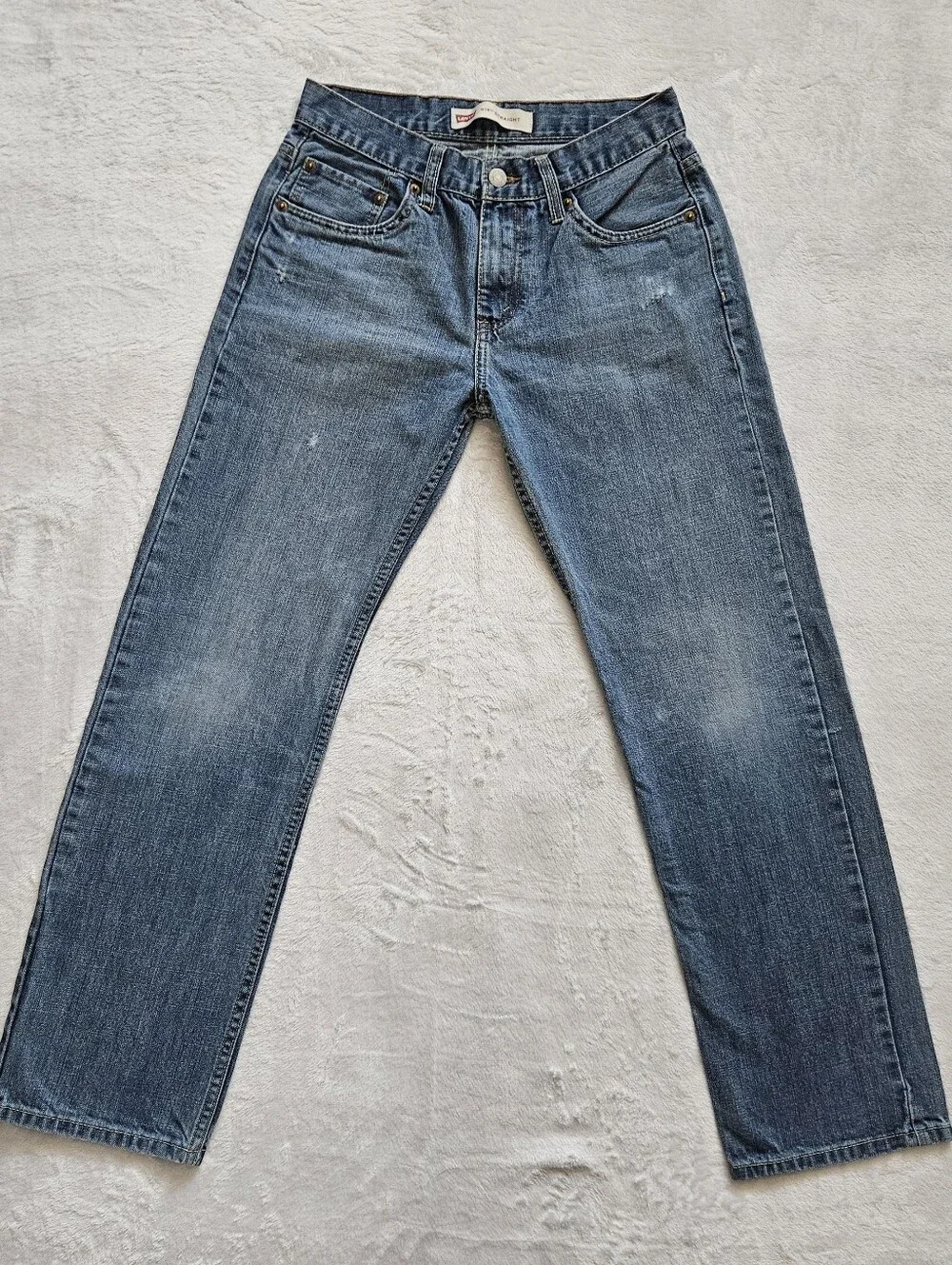 Levi's 514 Straight Blue Denim Jeans Mens 28 X 28 / Boys 16 Reg
